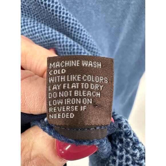 J McLaughlin Marisa Fleece Top Button Detailed High Neck Blue Size Medium - Picture 10 of 10